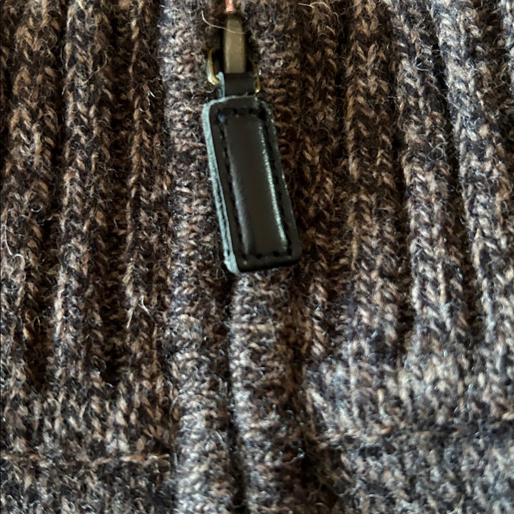 Bowen and Wright Men’s 100%Lamb’s Wool 1/4 Zip Brown Nordic Pullover Sweater Lrg - Picture 12 of 13